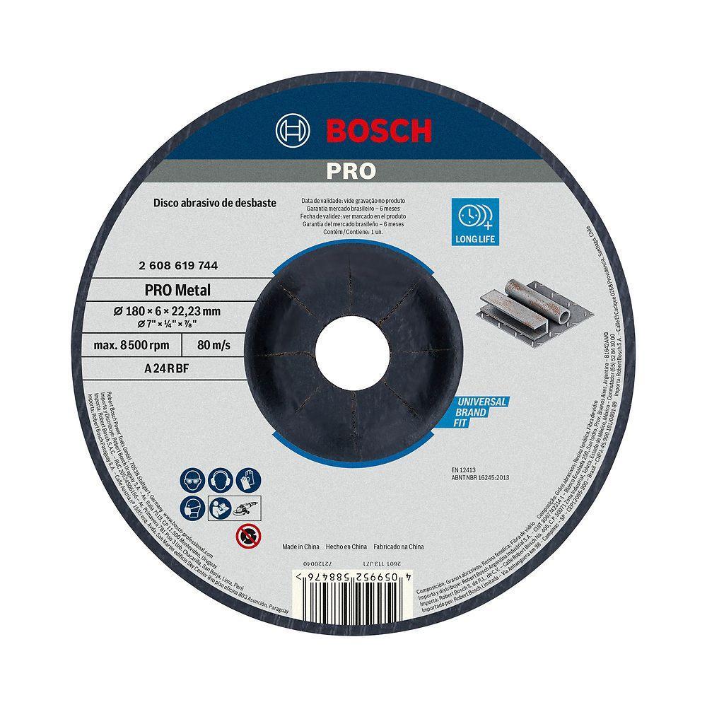 Disco de Desbaste PRO Metal 7" X 1/4" X 7/8" Centro Deprimido